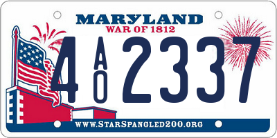 MD license plate 4AO2337