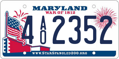 MD license plate 4AO2352