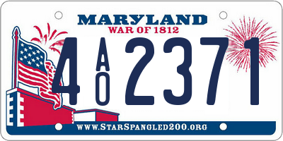 MD license plate 4AO2371