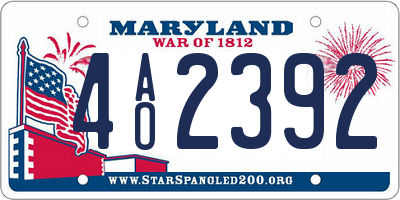 MD license plate 4AO2392