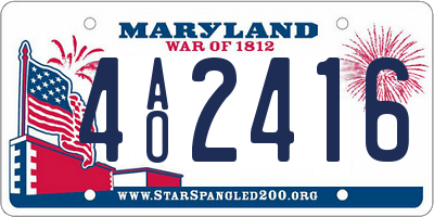 MD license plate 4AO2416