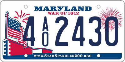 MD license plate 4AO2430