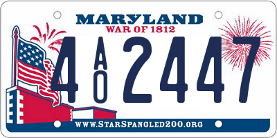 MD license plate 4AO2447