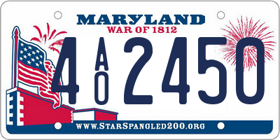 MD license plate 4AO2450