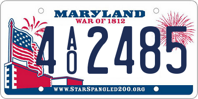 MD license plate 4AO2485