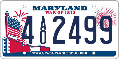 MD license plate 4AO2499