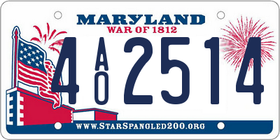 MD license plate 4AO2514