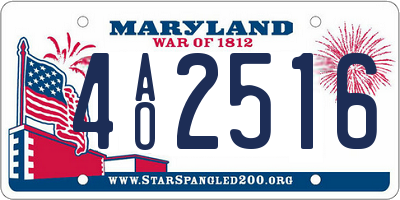 MD license plate 4AO2516