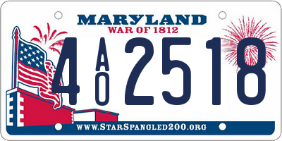 MD license plate 4AO2518