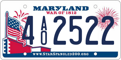 MD license plate 4AO2522