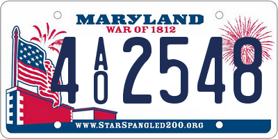 MD license plate 4AO2548