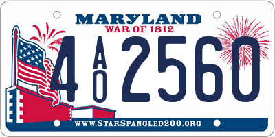 MD license plate 4AO2560