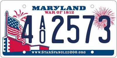 MD license plate 4AO2573