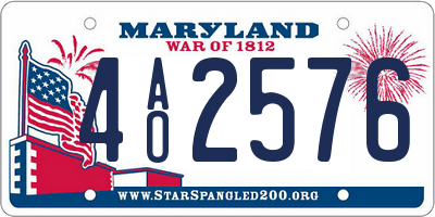 MD license plate 4AO2576