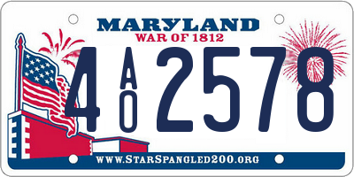 MD license plate 4AO2578