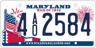 MD license plate 4AO2584