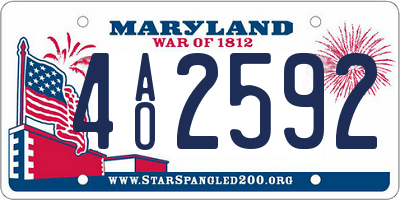 MD license plate 4AO2592