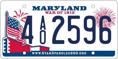 MD license plate 4AO2596