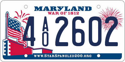 MD license plate 4AO2602
