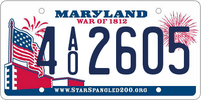 MD license plate 4AO2605
