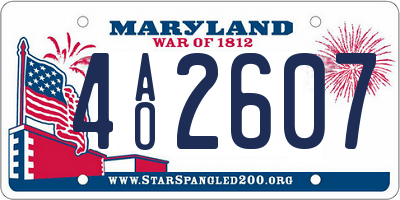MD license plate 4AO2607