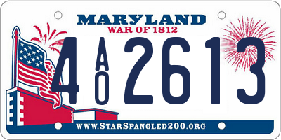 MD license plate 4AO2613