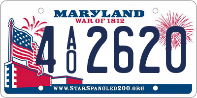 MD license plate 4AO2620