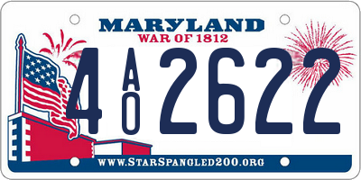 MD license plate 4AO2622