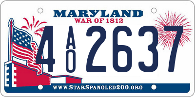 MD license plate 4AO2637