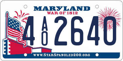 MD license plate 4AO2640