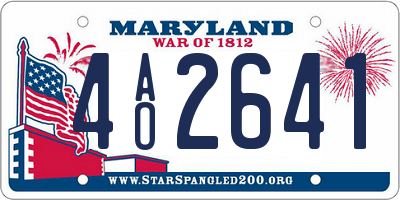 MD license plate 4AO2641