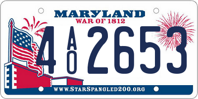 MD license plate 4AO2653
