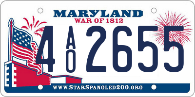MD license plate 4AO2655