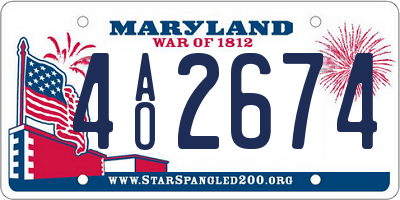MD license plate 4AO2674