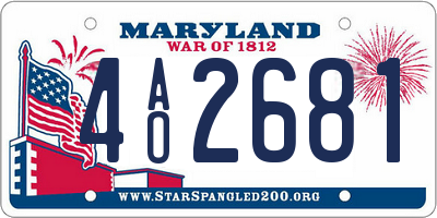 MD license plate 4AO2681