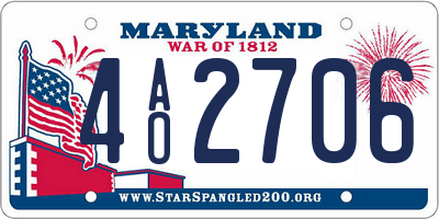MD license plate 4AO2706