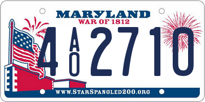 MD license plate 4AO2710