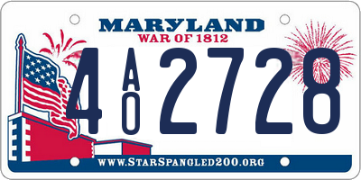 MD license plate 4AO2728