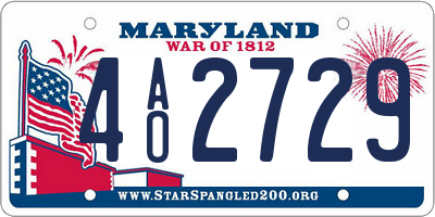 MD license plate 4AO2729