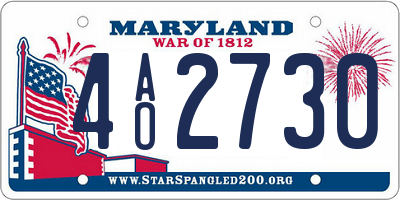 MD license plate 4AO2730