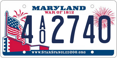 MD license plate 4AO2740