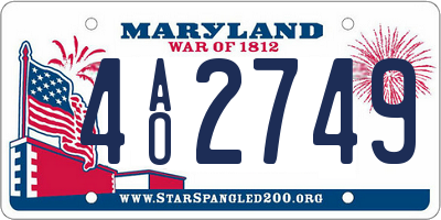 MD license plate 4AO2749