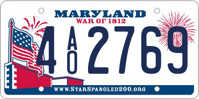 MD license plate 4AO2769