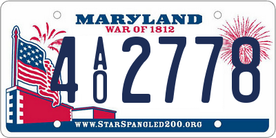 MD license plate 4AO2778