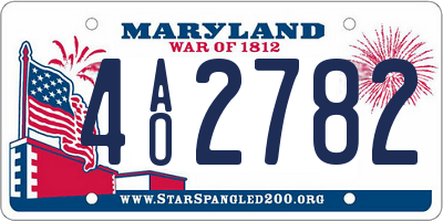 MD license plate 4AO2782