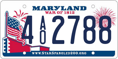MD license plate 4AO2788