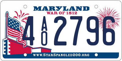 MD license plate 4AO2796