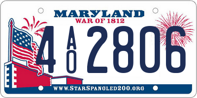 MD license plate 4AO2806