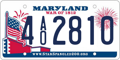 MD license plate 4AO2810