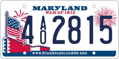 MD license plate 4AO2815